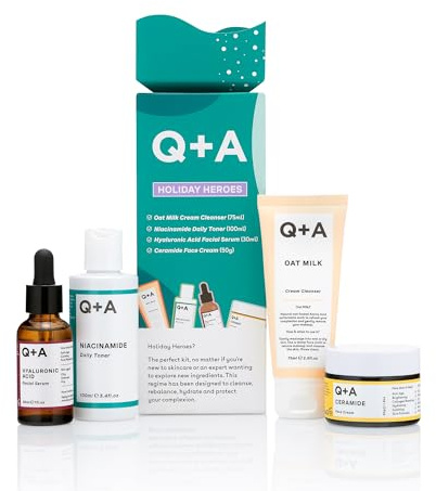 Q+A Holiday Heroes Hautpflege-Geschenkset, 4-teilig