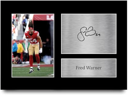 HWC Trading Fred Warner San Francisco 49ers Geschenke Gedrucktes Signiertes Autogramm Foto für Fans von NFL American Footbal Memorabilien - A4