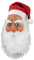 Flkiglm Weihnachtsmann Maske mit Glattem Weißem Bart, Weißen Augenbrauen, Roter Mütze - Latex Kopfmaske für Weihnachten