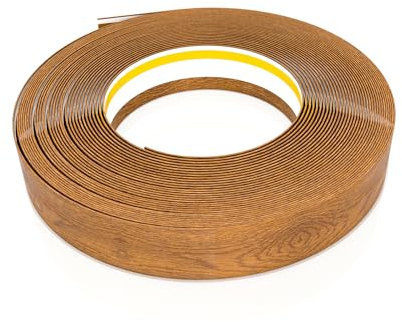 DQ-PP Baguettes de fenêtre - Longueur 20 m - Largeur 60 mm - Épaisseur 1,5 mm - Chêne doré - Moulures profilées en plastique - Profilés