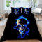 ZZTBQ Schwarz Bettwäsche 155x220 3teilig Totenkopf Kinderbettwäsche 1 Bettbezug 155x220 cm + 2 Kissenbezüge 80X80 cm, Lila Flamme Bettwäsche-Sets Polyester Mikrofaser mit Reißverschluss