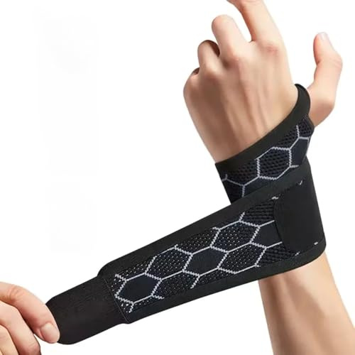 LUVILS® Handgelenkbandage Rechts & Links – Unisex – Fitness Handgelenkstütze bei Karpaltunnelsyndrom, Sehnenscheidenentzündung, Schmerzen – Sport & Gewichtheben – 1 Schwarz, Einheitsgröße
