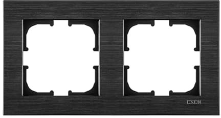 EXEN - Serie COMFORT Rahmen 2-fach für Lichtschalter und Steckdose - Panel für Wandlichtschalter und Steckdosen - Cosmic Schwarz - 154mm - C102/09E