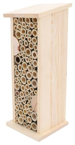 Handgefertigte hölzerne hängende Bienenhaus Exquisite Handwerkskunst sichere Umgebung für Gartendekoration im Freien Massivholzmaterial 29,5 cm Höhe