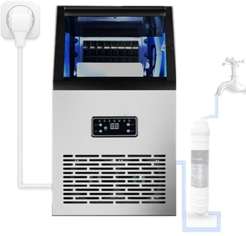 SHENGSHIYU Ice Machines for Home,50kg/24h 32 Ice Cubes Per Cycle,Ice Storage Capacity 11.5kg,Auto-Cleaning Ice Machine Maker Connect to Tap Water with Included Filter and Ice Scoop