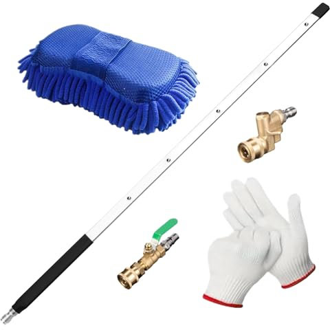 Vmiorzq Nettoyant pour Radiateurs - Purge et Nettoyant pour Radiateurs | Tige De Lavage De 61 Cm Avec Buses Et Raccords Rapides Pour Chauffage Voiture Camping-car Maison Gouttière