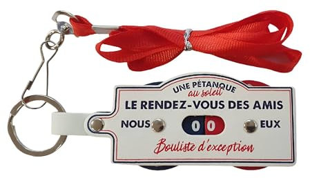THE REPLICANT Porte Clés avec Tour de Cou/Marqueur de Points Pétanque (Rouge)