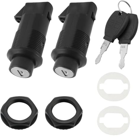 Qury 1 juego de cerradura lateral de motocicleta con llaves, juego de bloqueo rígido para alforjas traseras duras (negro)