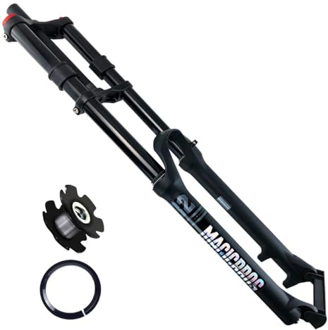 WIQUYBML Bike Suspension Fork 26/27.5/29 For Mountain DH Disc Brake Air Down Hill Forks 1-1/8 Straight MTB Triple Tree Front Travel 145mm Quick Release 9×100mm