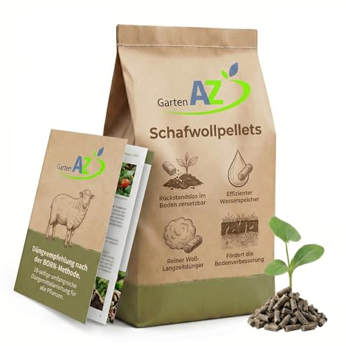 Schafwollpellets – Schafwolle als Langzeitdünger - 16kg | Schafwolldünger & Naturdünger - Bodenaktivator & Universaldünger - Wasserspeicher für Garten