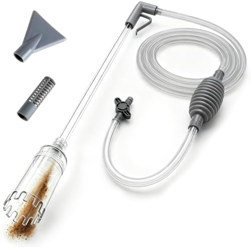 Forbabe 4 in 1 Aquarium Reiniger, 2.65M Mulmsauger Aquarium | Reinigungsset Zubehör Reinigung Aquarium Sauger für Wasserwechsel Sandwasch mit Hand Siphon Schlauch und Verlängerungsrohr