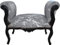 Casa Padrino Barock Schemel Hocker Grau Muster/Schwarz - Sitzbank - Limited Edition