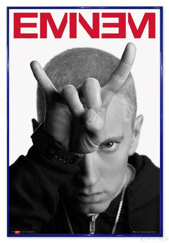 Close Up Eminem Poster Teufel MMLP2 (94x63,5 cm) gerahmt in: Rahmen blau