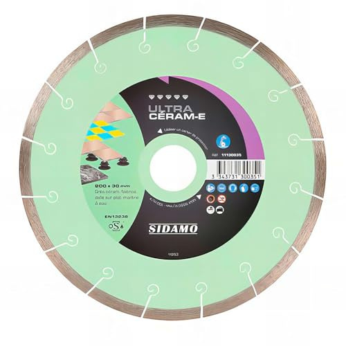 Disque diamant ULTRA CÉRAM-E D. 200 x 30 x H 8.5 mm Grès céram/faïence - 11130035 - Sidamo