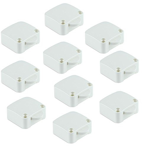 Emuca 5070915 Kontaktschalter für Möbeltür, 2 Positionen ON-OFF, Set Weiß, 10 Stück