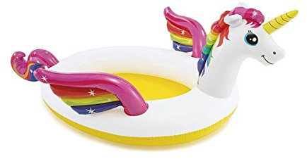 Intex Kinder Pool Planschbecken Einhorn 272x193x104cm mit Spritzdusche