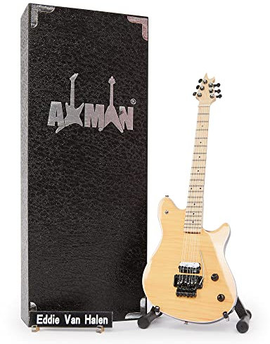 Eddie Van Halen Wolfgang - Nachbildung einer Miniaturgitarre - Musikgeschenke - Ornament handgefertigt im Maßstab 1/4 - inkl. Präsentationsbox