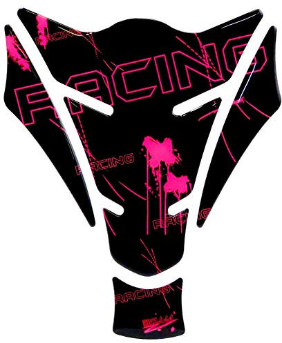 BIKE-label Adesivo 3D per serbatoio moto, colore rosa fluo 502591-VA