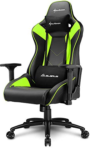 Sharkoon Elbrus 3, premium sedia gaming, finta pelle, colore nero/verde