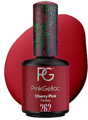 Pink Gellac UV Gel Nagellack - 262 Cherry Pink 15 ml - Shellac Nagellack Rosa - Einfache Anwendung Gel Lack - Nagel Gel UV für 14 Tage schöne Nägel - UV Nagellack Made in Holland