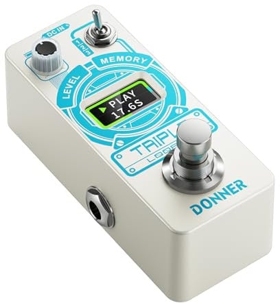 Donner Triple Looper Pedal, Loop Effect Pedal with Screen, 3 Loops 30 mins Looping Time, Loop Station Unlimited Overdubs Undo/Redo True Bypass