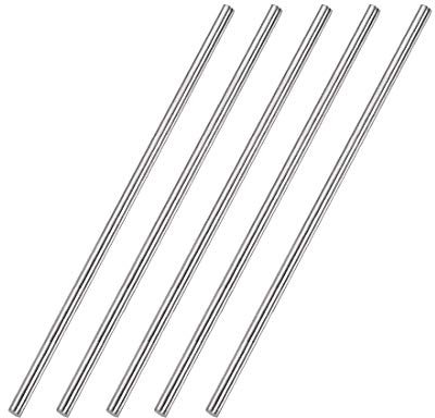 sourcing map 5 Stück 304 Metallstangen Garten, 4mm x 200mm Metallstäbe für DIY Handwerk, Motorrad, Deko, Garten