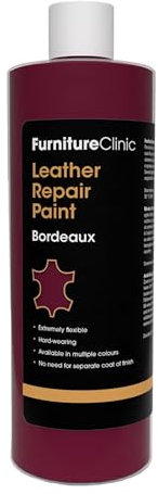 Pintura y tinte para reparación de cuero, colorante autosellante para una reparación rápida y fácil de cuero, adecuado para sofás de cuero, asiento de coche de cuero, zapatos (500ml, Burdeos)