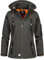 Geographical Norway Tislande Lady - Jacke Softshelljacke Damen Kapuzen Frau Wasserdicht - Winddichte Jacke - Regenjacke Aktivitäten Wandern Skifahren Herbst Winter Frühling (Dunkelorange Grau L)
