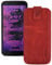 Suncase ECHT Ledertasche Leder Etui *Slim-Edition* kompatibel mit Caterpillar Cat S62 Pro Hülle (mit Rückzugsfunktion und Magnetverschluss) antik-rot