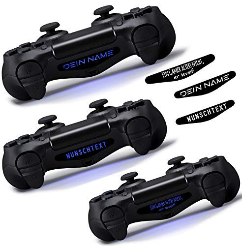 Sticker - PS4 Controller WUNSCHTEXT - LED Light Bar Text Aufkleber für Playstation | TOP