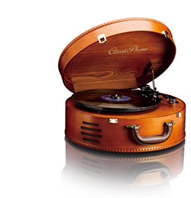 Classic Phono by Lenco TT-34 Retro Turntable | Suitcase Record Player | PC Encoding With Built In Speakers - Brown