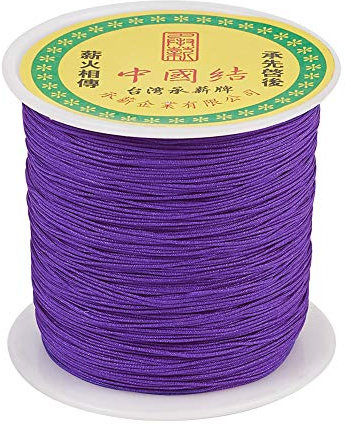 Craftdady Cordon en nylon tressé pour perlage, nœuds chinois, macramé - Pour fabrication de bracelets, colliers, bijoux - Violet foncé - 137 m x 0,5 mm