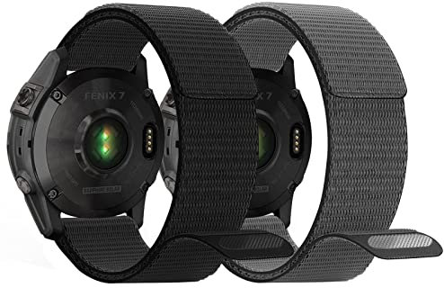 YASPRAK Fenix 7/Fenix 6/Fenix 5 Cinturino, 22mm Nylon Sport Cinturino per Fenix 5 Plus/Fenix 6 Pro/Huawei Watch GT 46mm/Watch GT 2 Pro/GT 2e/Galaxy Watch 46mm/Galaxy Watch 3 45mm/Forerunner 935/945