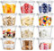 Qinsihwn 50 Pack 8 OZ Disposable Plastic Cups with Lids,Clear Portion Cups with Flat Lids,Disposable Clear Ice Cream Cup for Parfaits,Yogurt,Drink,Soups,Snacks,Salad,Fruit(With Holes)