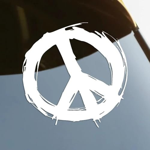 myrockshirt Peace Symbol Zeichen 15cm abstrakt Disturbed Frieden Friedenssymbol Aufkleber Autoaufkleber Sticker Decal