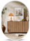 Dripex Espejo Ovalado Pared, con Marco de Aluminio, Espejo Redondo Pared Decorativo para Salón Recibidor Tocador y Baño, 50x70 cm, Blanco