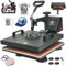 SDKEHUI Hitzepresse Heißpresse Maschine 30x38cm 5in1 Heat Press Machine Transferpresse 360 Grad Drehung Mulitifunktional Textilpresse für T-Shirts Becher Platten Kappe