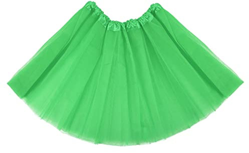 Grün Tüllrock Damen Vintage Tüll Rock Erwachsener Tütü Rock für Damen Mädchen 80er Jahre Halloween Karneval Festliches Party Kostüm