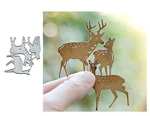 Sznilindm Scrapbooking-Stanzformen, Metall-Stanzformen, Weihnachts-Hirsch, Schneeflocken-Stanzschablonen, DIY-Kartenherstellung