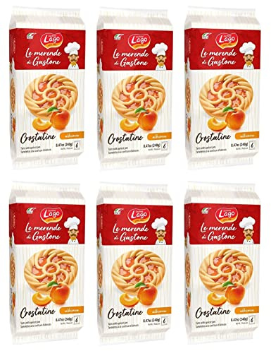 Gastone Crostatine all'Albicocca Aprikosentörtchen Snackpack süßes Gebäck 6 | Ripieno fruttato in monoporzioni da 40g; mürber Teig, praktisch für Pause, Gesamtnettogewicht 1,44 kg
