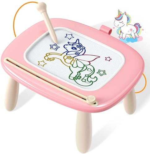 Seimome Magnetic Drawing Board, Toddler Girl Toys for 1-3 Year Old, Doodle Board Learning and Educational Kids Toys for 1 2 3 Year Old Baby Birthday GIF- Pink