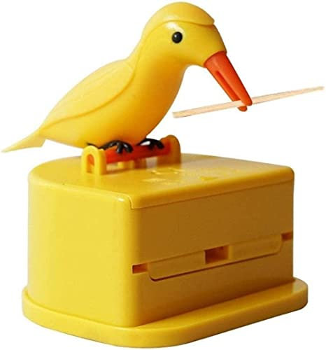 Recipiente para palillo de dientes con diseño de pájaro pequeño, dispensador de palillo de dientes, cajas automáticas de almacenamiento
