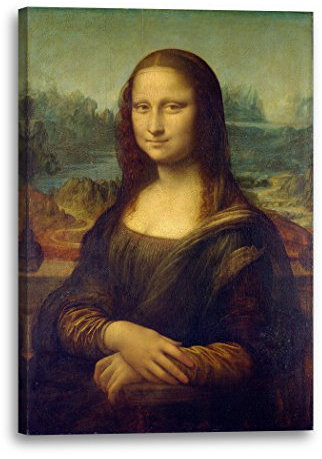 Leinwandbild (30x40cm) Leonardo da Vinci: Mona Lisa, Leinwand auf Keilrahmen gespannt und fertig zum Aufhängen, hochwertiger Kunstdruck aus deutscher Produktion