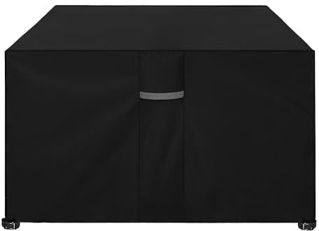 Dokon Gartenmöbel Abdeckung Wasserdicht Schwerlast 600D Oxford Gewebe Gartentisch Abdeckplane Winterfest Winddicht UV Beständiges Schutzhülle für Loungemöbel Möbelsets Sitzgruppe (90x90x90cm)