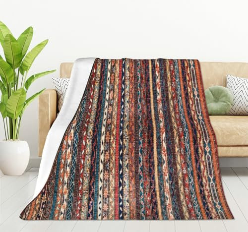 HGOD DESIGNS Flanell-Fleece-Bettdecke, Überwurf, Decke im türkischen und persischen Stil, leicht, gemütlich, Plüschdecke für Schlafzimmer, Wohnzimmer, Sofa, Couch, 100 x 130 cm