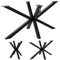 MetaloPro Spider Tischbeine Metall, Schwerlast Stahl Schreibtisch Beine, Tischkufen Schwarz, Bodenschoner, Langlebig Tischgestell für Moderne Couchtisch, Esstisch, Wohnzimmer – 180x70x72 cm