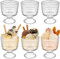 LYCN Lot de 6 tasses à dessert en verre sur pied - 330 ml - Coupe parfaite pour sundae fruits, pudding et cocktail