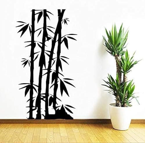 Sticker Mural Amovible Bambou Noir Salon Chambre Créer une Ambiance Sereine 43X72cm
