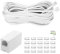 MAOZHOU Telephone Extension Cord,10 m RJ11 6P4C Telephone Connection Cable + Coupler + 20 Cable Clip,Straight Telephone Extension Line for Landline Home and Office Fax Modem Extender - White
