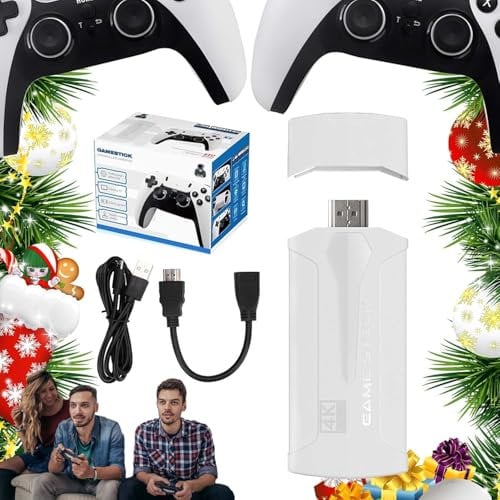 TPPDZYLEKZ Boltz Retro Stick, [NEW] Retrostick 4k - 60,000 Retro Games, Retro Game Stick, Retro Gaming Console, Plug and Play Video Game Stick 2 Wireless Controllers for Multiplayer Party,64G